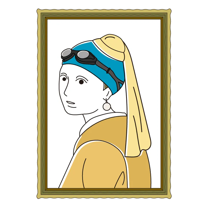 「青いスイムキャップの少女」